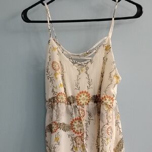 Maurices Floral Print Camisole with Cream and Orange Accents